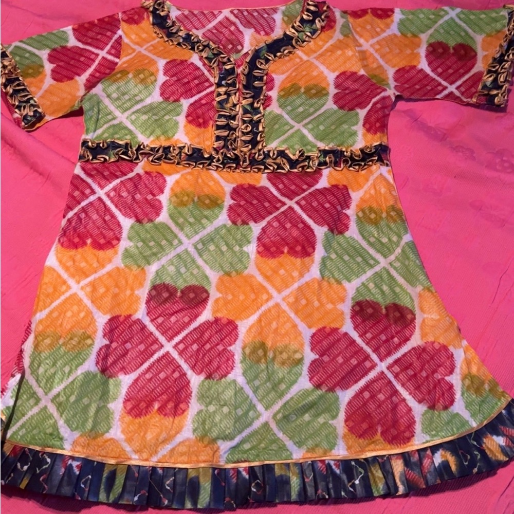 Colorful Leaf Pattern mini dress